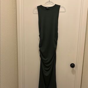CBR Green Ruched Halter Maxi Dress for Cocktail